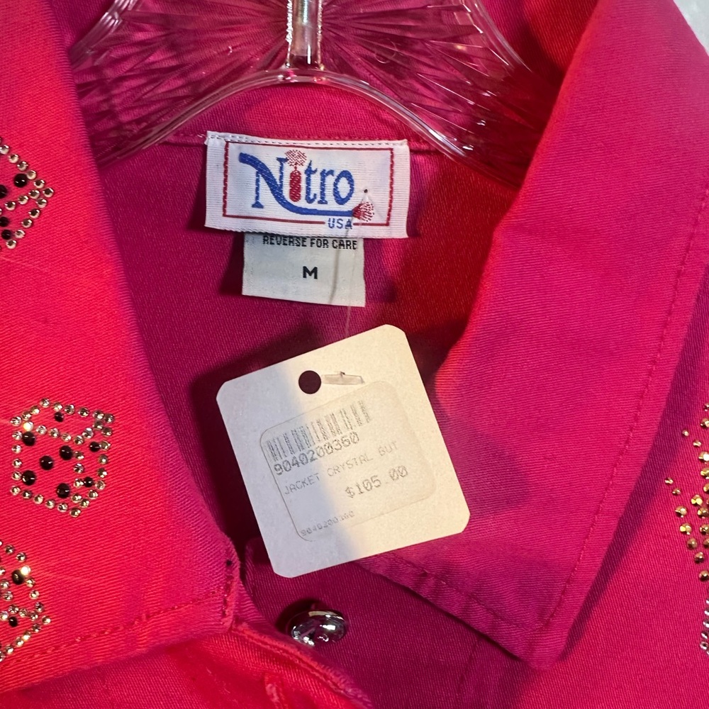 NWT Nitro bling rhinestone Women's Pink Jacket medium FEB $29 Sale! 🔥